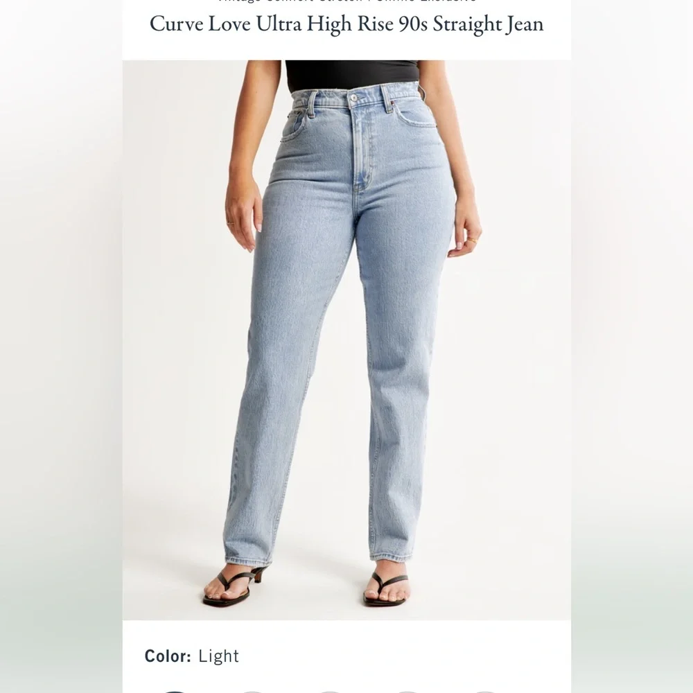 Abercrombie Curve Love Ultra High Rise 90s Straight Jean - Picture 3 of 4